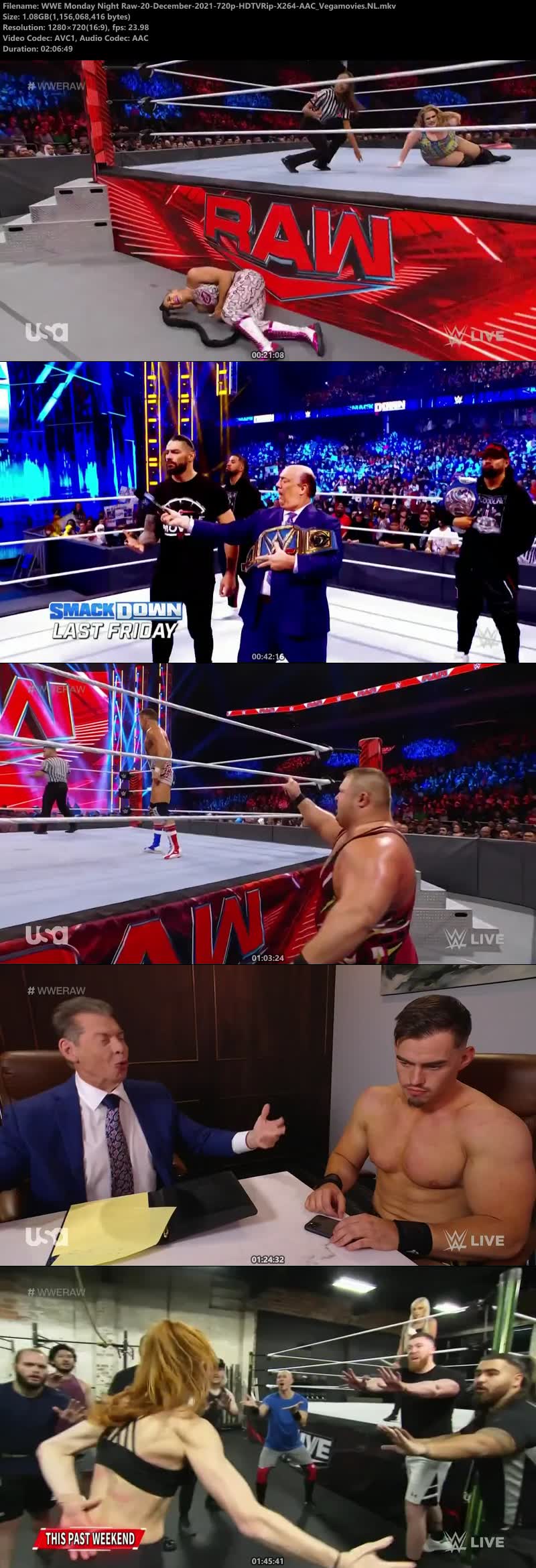 WWE Monday Night Raw 20th December (2021) screenshot